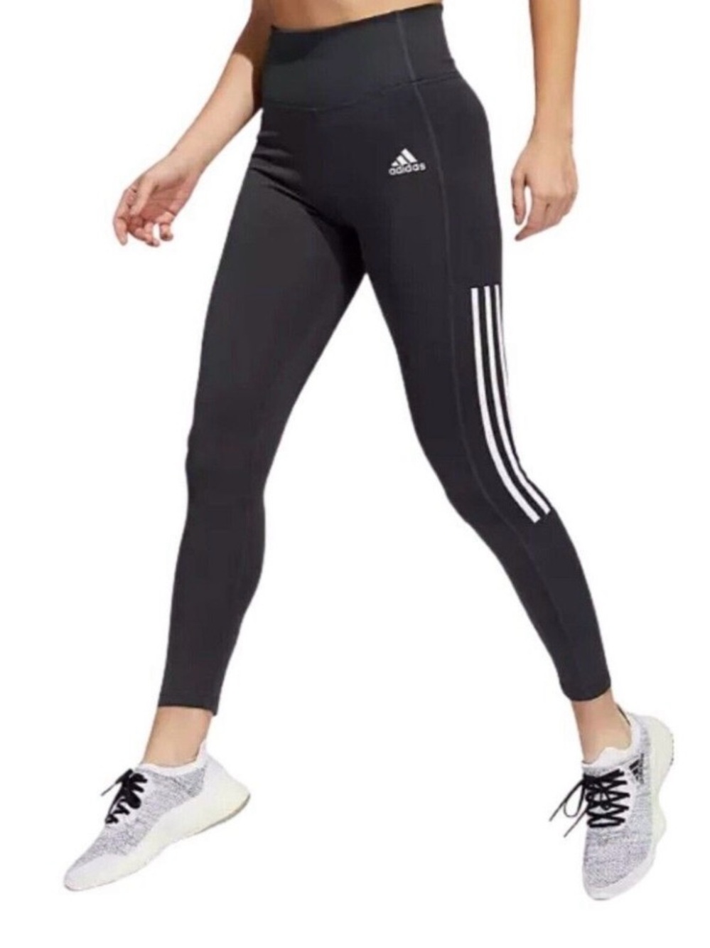 Adidas Aeroready Womens Cropped Leggings Black Mid Rise size S